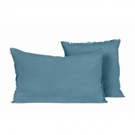 Coussin en lin 40x60 - bleu stone