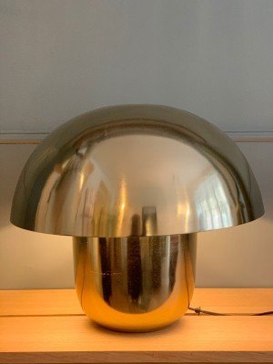 Lampe champignon dorée