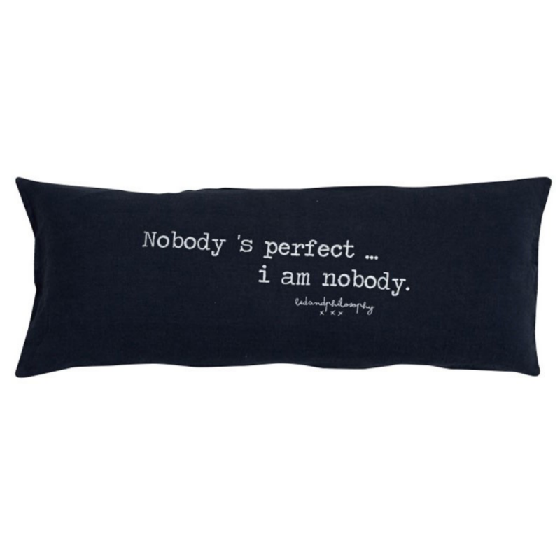 Coussin "Nobody is perfect…" - Charbon