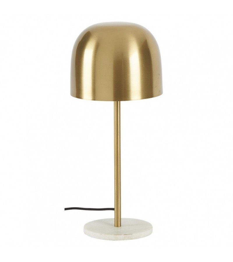 Lampe de bureau dorée et marbre