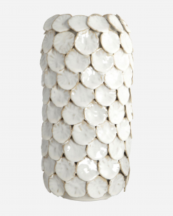Vase blanc en céramique vernie